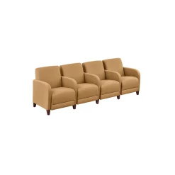 Parkside Four Seater with Center Arms in Polyurethane or Fabric - 99.5