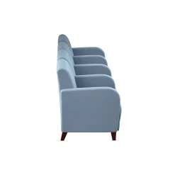 Parkside Four Seater with Center Arms in Polyurethane or Fabric - 99.5