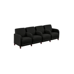 Parkside Four Seater with Center Arms in Polyurethane or Fabric - 99.5