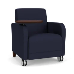 Parkside Guest Chair with Swivel Tablet and Casters in Standard Upholstery