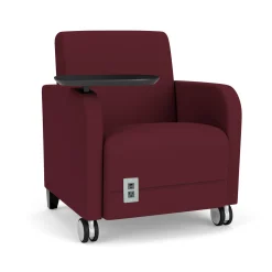 Parkside Guest Chair with Swivel Tablet and Casters in Standard Upholstery
