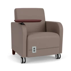 Parkside Guest Chair with Swivel Tablet and Casters in Standard Upholstery
