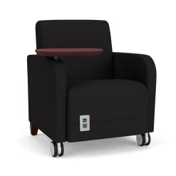 Parkside Guest Chair with Swivel Tablet and Casters in Standard Upholstery
