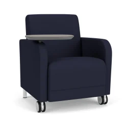Parkside Guest Chair with Swivel Tablet and Casters in Standard Upholstery