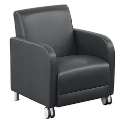 Parkside Guest Chair with Casters in Faux Leather - 27