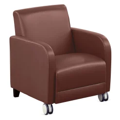 Parkside Guest Chair with Casters in Faux Leather - 27