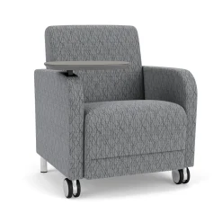Parkside Guest Chair with Swivel Tablet and Casters in Designer Upholstery