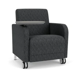 Parkside Guest Chair with Swivel Tablet and Casters in Designer Upholstery