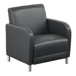 Parkside Oversized Guest Chair in Faux Leather - 31"W
