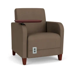 Parkside Powered Guest Chair with Swivel Tablet in Designer Upholstery