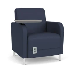 Parkside Powered Guest Chair with Swivel Tablet in Designer Upholstery
