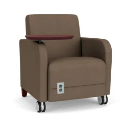 Parkside Powered Guest Chair with Tablet and Casters in Designer Upholstery