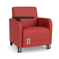 Parkside Powered Guest Chair with Tablet and Casters in Designer Upholstery
