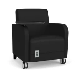 Parkside Powered Guest Chair with Tablet and Casters in Designer Upholstery
