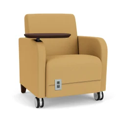 Parkside Powered Guest Chair with Tablet and Casters in Standard Upholstery
