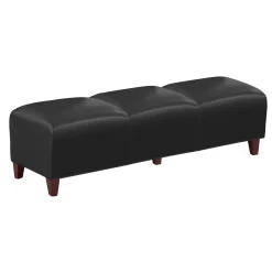 Parkside Three Seat Bench in Faux Leather - 65"W