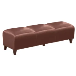 Parkside Three Seat Bench in Faux Leather - 65