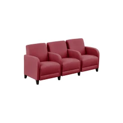 Parkside Three Seater with Center Arms in Polyurethane or Fabric - 75.5"W