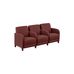 Parkside Three Seater with Center Arms in Polyurethane or Fabric - 75.5