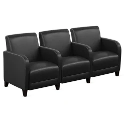 Parkside Three Seater with Center Arms in Faux Leather - 75.5