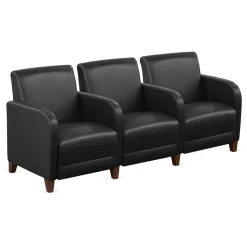 Parkside Three Seater with Center Arms in Faux Leather - 75.5