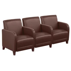 Parkside Three Seater with Center Arms in Faux Leather - 75.5