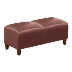 Parkside Two Seat Bench in Faux Leather - 43