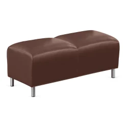 Parkside Two Seat Bench in Faux Leather - 43