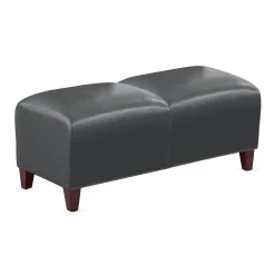 Parkside Two Seat Bench in Faux Leather - 43
