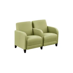 Parkside Two Seater with Center Arm in Polyurethane or Fabric - 51.5