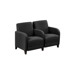 Parkside Two Seater with Center Arm in Polyurethane or Fabric - 51.5