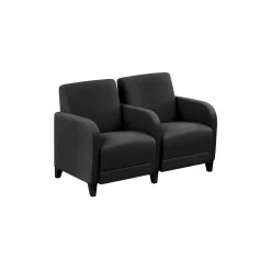 Parkside Two Seater with Center Arm in Polyurethane or Fabric - 51.5