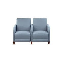 Parkside Two Seater with Center Arm in Polyurethane or Fabric - 51.5