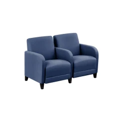Parkside Two Seater with Center Arm in Polyurethane or Fabric - 51.5