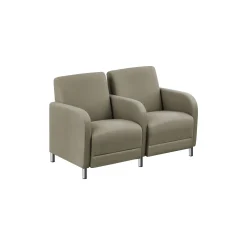 Parkside Two Seater with Center Arm in Polyurethane or Fabric - 51.5