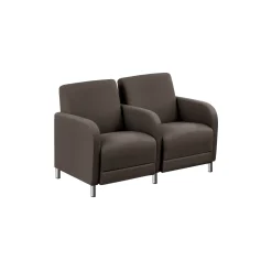 Parkside Two Seater with Center Arm in Polyurethane or Fabric - 51.5