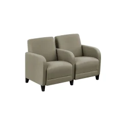 Parkside Two Seater with Center Arm in Polyurethane or Fabric - 51.5