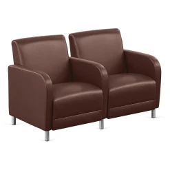 Parkside Two Seater with Center Arm in Faux Leather - 51.5