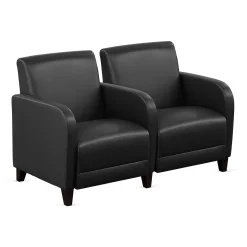Parkside Two Seater with Center Arm in Faux Leather - 51.5