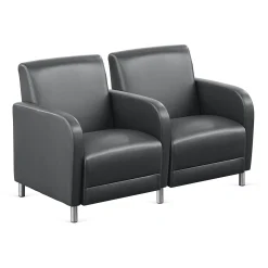 Parkside Two Seater with Center Arm in Faux Leather - 51.5