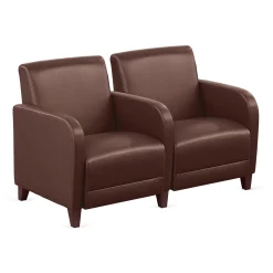 Parkside Two Seater with Center Arm in Faux Leather - 51.5