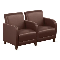 Parkside Two Seater with Center Arm in Faux Leather - 51.5