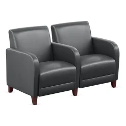 Parkside Two Seater with Center Arm in Faux Leather - 51.5