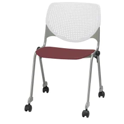 Perforated Back Polypropylene Stack Chair with Casters