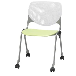 Perforated Back Polypropylene Stack Chair with Casters