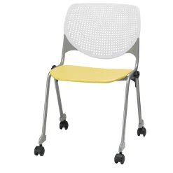 Perforated Back Polypropylene Stack Chair with Casters