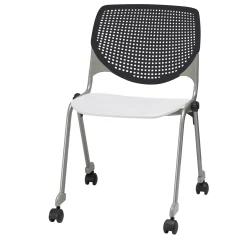 Perforated Back Polypropylene Stack Chair with Casters