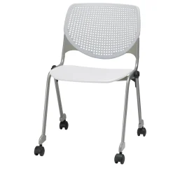 Perforated Back Polypropylene Stack Chair with Casters