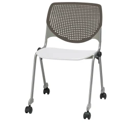 Perforated Back Polypropylene Stack Chair with Casters