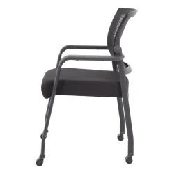 Pivot Back Mesh and Fabric Guest Chair with Casters